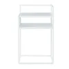 A white, minimalist side table with two shelves is shown against a white background. Produktbild-Vorschau