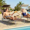 Leżak Sunny ze składanym parasolem brązowy 187 x 58 x 27 cm Podgląd zdjęcia produktu 9