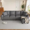Merax L-Form Ecksofa 4 Sitzer, Chenille Sofa Mit Produktbild-Vorschau 3