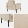sweeek - Sessel mit Kord-Bezug und Metallfüßen - Beige Produktbild-Vorschau 3