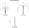Diagrams showing different sizes of water features with dimensions. Produktbild-Vorschau