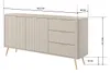 Kommode Sideboard FLORE 163 cm Beige Gold Geriffelt 2D3S Produktbild-Vorschau 4