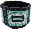 Armband - Armschmuck - breit mit Perlen - Klettverschluss - Produktbild-Vorschau 1