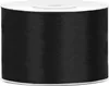 A roll of black satin ribbon on a white spool. Podgląd zdjęcia produktu