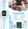 Children opening Christmas presents, with a smart watch and its accessories laid out. Produktbild-Vorschau