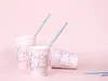 Gobelet en carton Happy B'day  220ml rose Set de 6 Voir les images du produit 4
