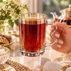 6x Teegläser Cocktailgläser mit Henkel & Goldrand–Elegante Produktbild-Vorschau 5