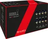 A black cardboard box with a red diagonal stripe, featuring the Riedel logo and an illustration of wine glasses. The box advertises a 'Pay 6 Get 8' offer for Chardonnay glasses. Náhľad obrázku produktu