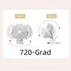 Collage of two white fans showing their rotating capabilities and a clip-on fan. Produktbild-Vorschau
