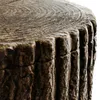 A close-up view of the textured bark and rings of a tree stump. Produktbild-Vorschau