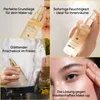 A collage of four images showcasing a facial spray serum, with text overlays describing its benefits. Produktbild-Vorschau