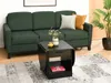 A living room scene with a green sofa and a black coffee table. Náhľad obrázku produktu