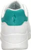 Close-up back view of a white sneaker with a teal heel accent. Anteprima dell’immagine prodotto