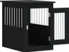 A black wooden dog crate with the door open, showing the interior with bars. Náhled obrázku produktu