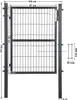 SONGMICS Gartentor mit Schloss, Türklinke, Schlüssel, 106 x Produktbild-Vorschau 7