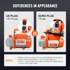 Comparison of two vacuum pump models, highlighting differences in plug types and intake connectors. Produktbild-Vorschau
