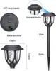 Diagrams and images of solar garden lights with labels and dimensions. Produktbild-Vorschau