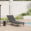 vidaXL Sonnenliege mit Auflage Grau Poly Rattan Produktbild-Vorschau 2