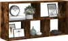 A wooden shelf unit with multiple compartments, displaying various decorative items. Náhled obrázku produktu
