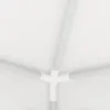 A close-up view of the white frame and connectors of a party tent. Produktbild-Vorschau