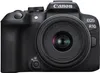 A front view of a black Canon EOS R10 camera with a lens attached, isolated on a white background. Náhľad obrázku produktu