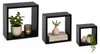 Wandregale Hängeregal Regal-Set CUBE Schwarz 3 Stück HOMLA Produktbild-Vorschau 3