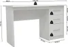 Bureau Mateo 121x60x75cm avec trois tiroirs - blanc Voir les images du produit 8
