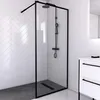 Paroi de Douche 120x200 cm - Cadre et Bras Aluminium NOIR Voir les images du produit 8