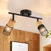 ZMH LED Deckenleuchte Holz E14 Spots 2 Flammig Produktbild-Vorschau 1