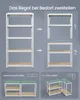 An instructional image showing how to split a shelf unit into two smaller units and how to arrange them. Produktbild-Vorschau