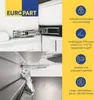 Collage of images showing a door hinge and marketing icons with text. Voir les images du produit