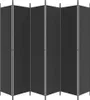 A black folding screen divider is shown against a white background. Náhled obrázku produktu