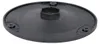 The underside of a black circular base with a hexagonal central hub. Produktbild-Vorschau