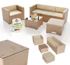 Juskys Polyrattan Lounge Punta Cana L creme – Gartenlounge Produktbild-Vorschau 1