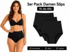 Damen Slips 3er Pack Schwarz XL-4XL High Waist Komfortbund Produktbild-Vorschau 1