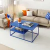 Tavolino 'Solund' in acciaio 90 x 60 x 45 cm blu scuro Anteprima dell’immagine prodotto 4
