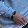 SERASAR | Bracelet en cuir pour hommes [Proud] avec argent Voir les images du produit 10