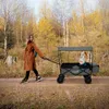 HAUKI ručný vozík L skladací so strechou, sivý, ručný vozík Náhľad obrázku produktu 8