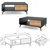 Wohnzimmermöbel Set 4-teilig mit Couchtisch schwarz, Eiche Produktbild-Vorschau 3
