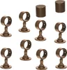 A collection of bronze-colored handrail brackets and end caps arranged on a white background. Produktbild-Vorschau