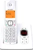 A white cordless phone with a base station, shown from a front-diagonal angle against a white and light gray background. Anteprima dell’immagine prodotto
