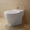 vidaXL Support de bidet rond blanc Céramique de haute Voir les images du produit 2