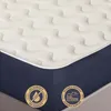 Close-up of a mattress with two circular badges indicating features. Produktbild-Vorschau
