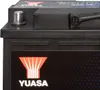 A close-up view of a Yuasa car battery. Produktbild-Vorschau