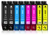 A row of eight ink cartridges lined up against a white background. Produktbild-Vorschau