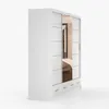 Schwebetürenschrank Kleiderschrank Schrank 250 cm Weiß/Weiß Produktbild-Vorschau 5