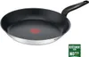 A Tefal frying pan with a black handle and a silver exterior. Voir les images du produit