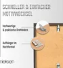 Close-up marketing image showing the back of a picture frame with details about its features. Anteprima dell’immagine prodotto