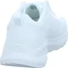 A white Skechers sneaker is shown from a rear, slightly angled view against a white background. Anteprima dell’immagine prodotto