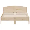A front view of a wooden bed frame with a slatted mattress base, set against a white background. Produktbild-Vorschau